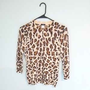 JCrew Animal print cardigan